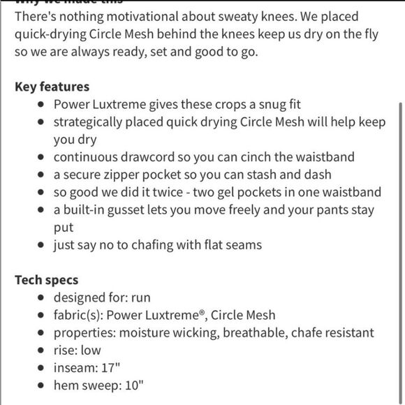 Lululemon Run For Your Life Crop Mesh Legging Size 6 - Picture 7 of 13